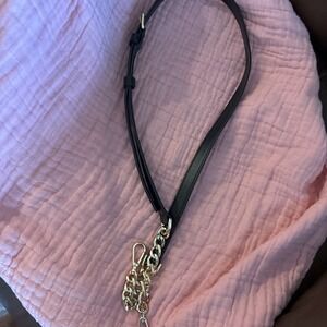 52" Michael Kors Gold / Black Leather Handbag Shoulder Crossbody Handbag Strap